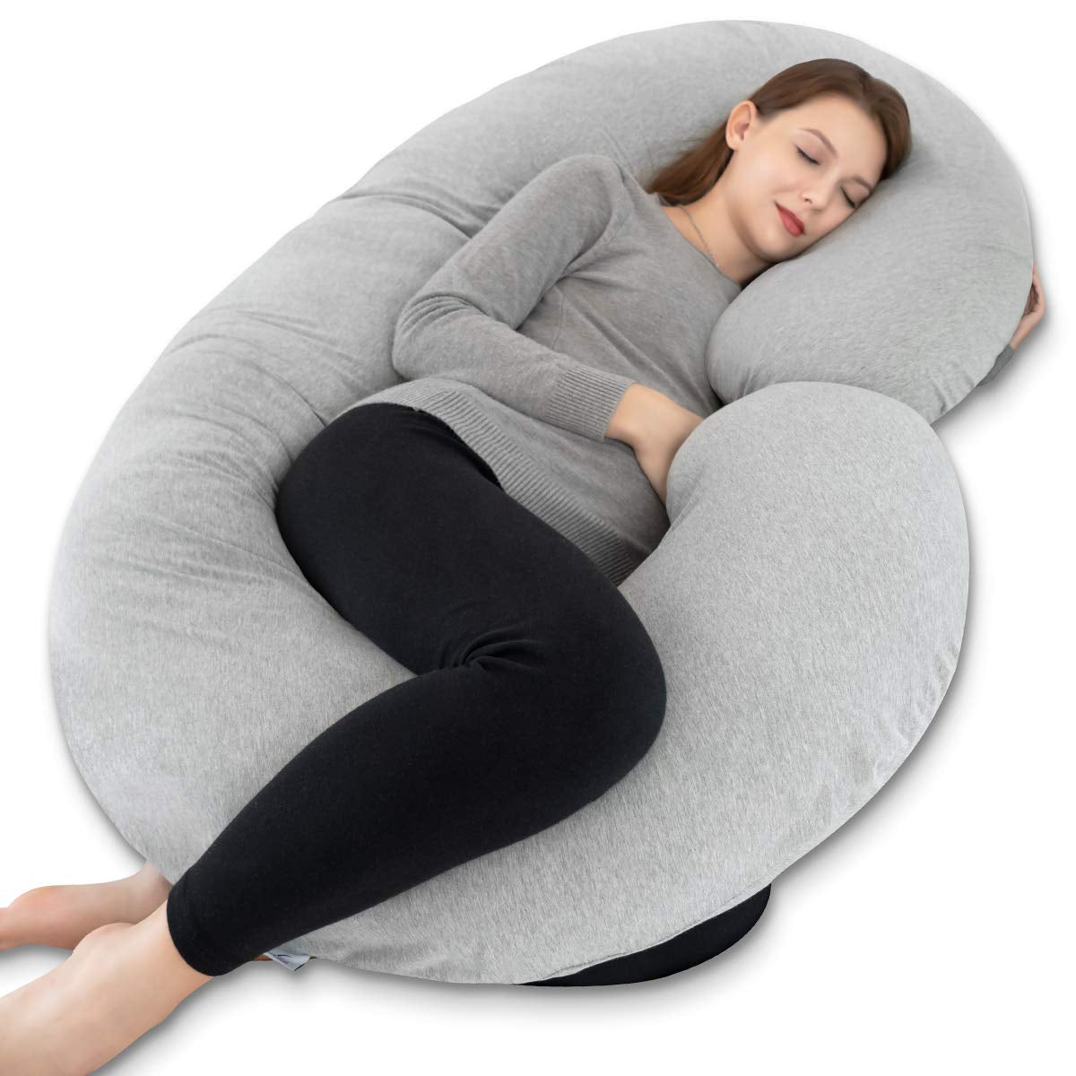 Pregnancy Pillow, Maternity Body Pillow for Pregnant Women,C Shaped Pillow with Jersey Body Pillow Cover