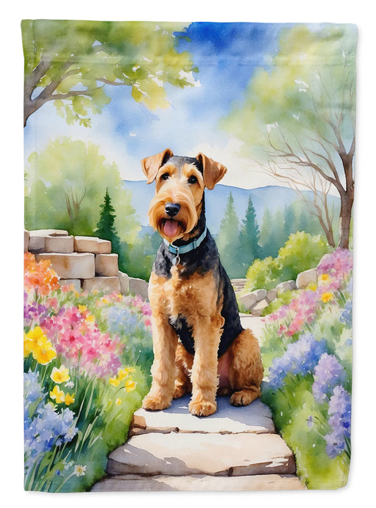 Airedale Terrier Spring Garden Garden Flag