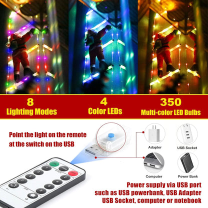 11 Ft Santa Claus Ladder Lights, Christmas Lights, Outdoor Ladder Lights